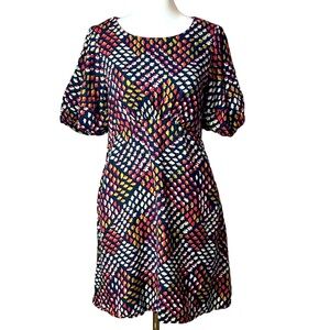 Anthropologie Maeve Melody Mini Dress Size Navy Floral Red White size 4P